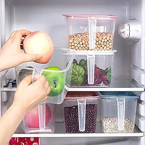 Fridge storage containers- jar Set Plastic Refrigerator Box with Handles pack of 6